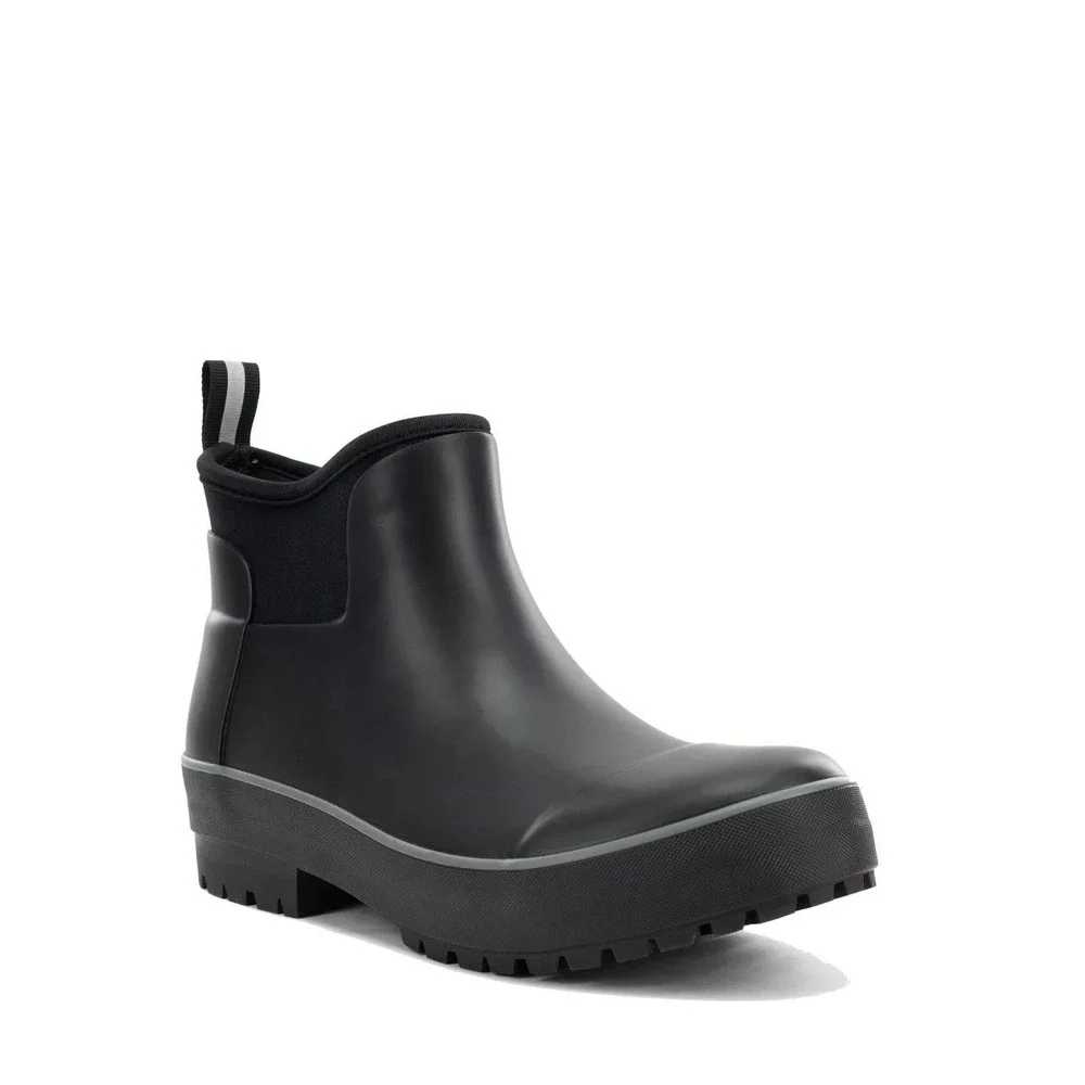 Chooka Everyday Neoprene Ankle Rain Boot Black
